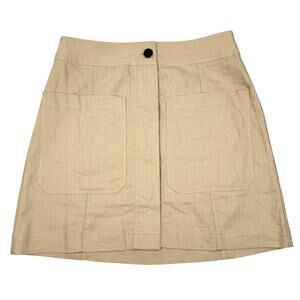 Banana Republic Linen Blend Mini Skirt Summer Safari Utility Office NWT Size 6
